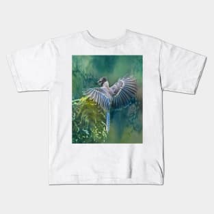 Blue Jay Bird Kids T-Shirt